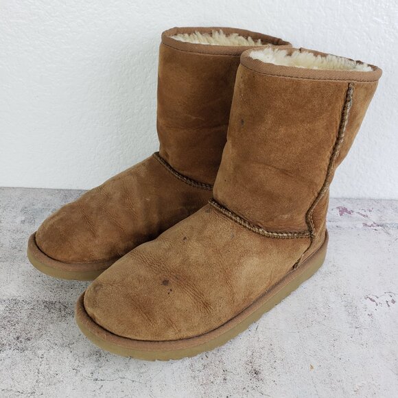 UGG Classic Midcalf Boots Brown Chestnut Comfort sz 6 Shearling Suede Sheepskin - Picture 9 of 15